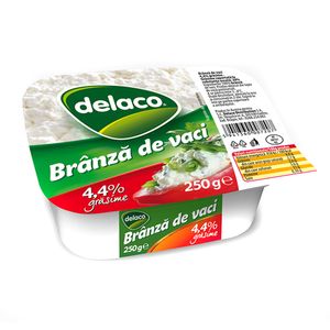 Branza de vaci proaspata Delaco, 4.4% grasime, 250 g