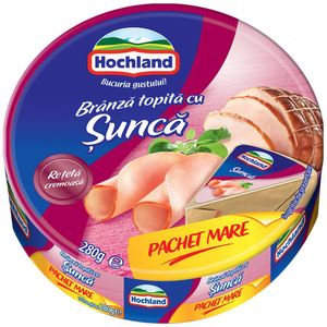 Branza topita cu sunca Hochland Family, triunghiuri, 280 g