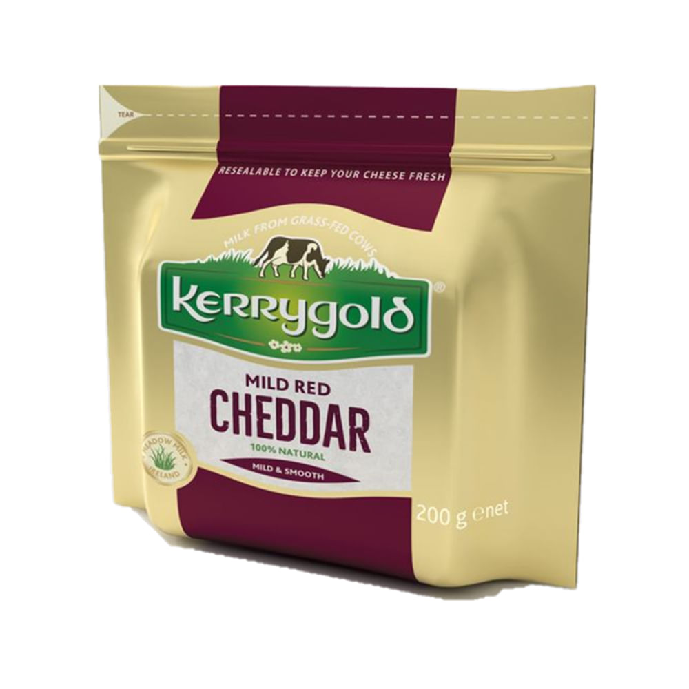 Branza Cheddar Kerry Gold Mild Red, 200 G | Pret Avantajos - Auchan.ro