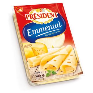Cascaval emmental President, felii, 100 g