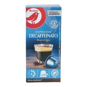 Cafea capsule decafeinizata Auchan Nespresso, 10 capsule