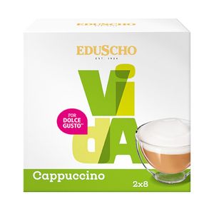 Capsule cafea Eduscho Cappuccino, compatibile Dolce Gusto, 8 capsule cafea x 8 lapte