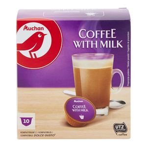 Capsule cafea cu lapte Auchan Dolce Gusto, 10 capsule