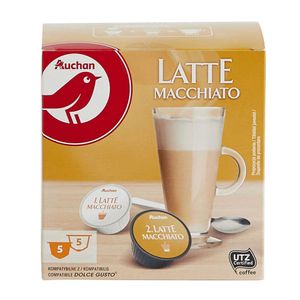 Cafea capsule latte macchiato Auchan Dolce Gusto, 10 capsule