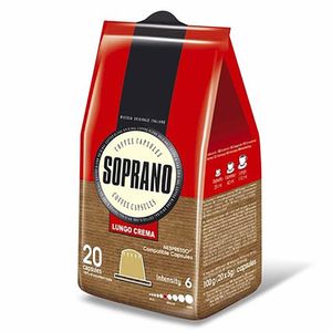 Capsule cafea Soprano Lungo Crema, compatibile Nespresso, 20 capsule