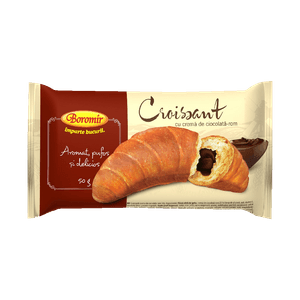 Croissant cu crema de ciocolata rom Boromir, 50 g