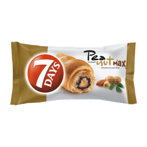 Croissant dublu cu umplutura de arahide si cacao 7 Days, 80 g
