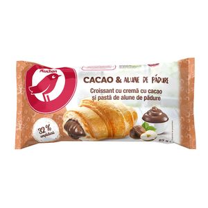 Croissant cu crema cu cacao si pasta de alune de padure Auchan, 85 g
