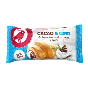 Croissant cu crema cu cacao si nuca de cocos Auchan, 85 g