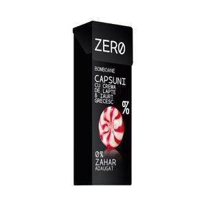 Bomboane cu gust de capsuni si crema de lapte Zero, 32 g