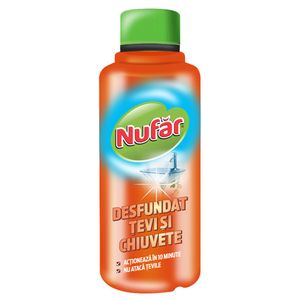 Solutie pentru desfundat tevi si chiuvete Nufar, 375 ml