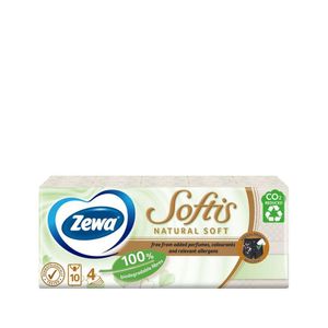 Servetele nazale Softis Natural Soft Zewa, 4 straturi, 10 pachete