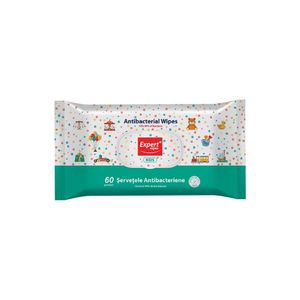 Servetele antibacterine Expert Wipe, pentru copii, 60 de servetele