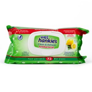 Servetele umede antibacteriene Wet Hankies, parfum de lamaie, 72 bucati