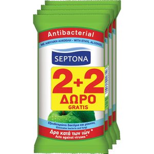 Servetele umede antibacteriene Septona, parfum mar verde, 4 pachete