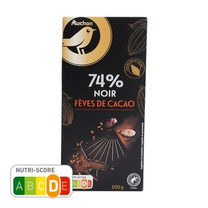 Ciocolata neagra 74% Auchan, 100 g