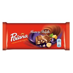 Ciocolata cu alune si stafide Poiana, 90 g