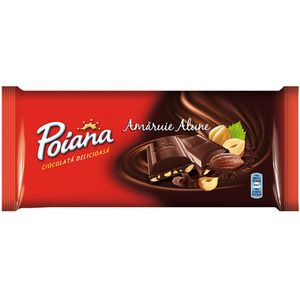 Ciocolata amaruie cu crema de alune Poiana, 90 g