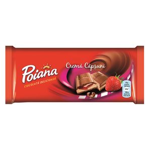 Ciocolata cu crema de capsuni Poiana, 90 g