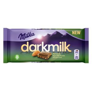 Ciocolata cu migdale maruntite Milka Darkmilk, 85 g