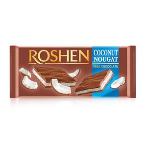 Ciocolata cu nuga de cocos Roshen, 90 g