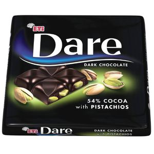 Ciocolata neagra cu fistic Dare, 54% cacao, 70 g