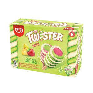 Inghetata cu suc de ananas, capsuni si lamaie Twister, 400 ml