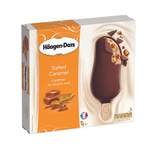 Inghetata pe bat Haagen Dazs cu caramel, 3 x 80 ml