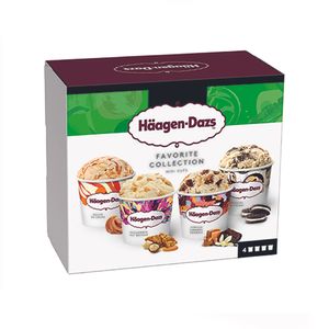 Pachet inghetata Haagen Dazs Favorite Selection, 4 x 95 ml