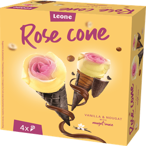 Rose cone Leone cu vanilie si alune, 4 x 130 ml