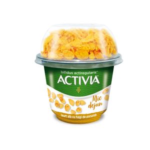 Iaurt mic dejun Activia, cu fulgi de porumb, 168 g