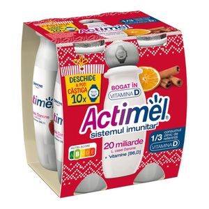 Iaurt de baut cu portocale si scortisoara Actimel, 4 x 100 g