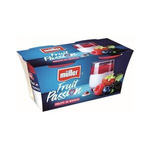 Iaurt cu fructe Muller, fructe de padure, 2 x 125 g