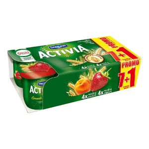 Iaurt cu musli, capsuni si piersica Activia, 8 x 125 g