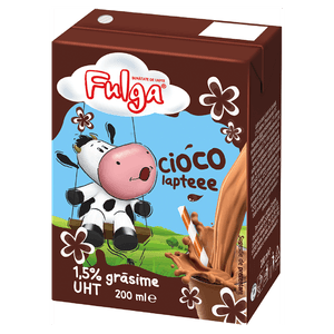 Lapte cu cacao UHT Fulga, 1.5% grasime, 200 ml