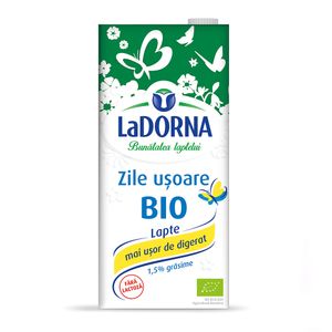 Lapte de consum semidegresat BIO LaDorna, fara lactoza, 1.5% grasime, 1 l