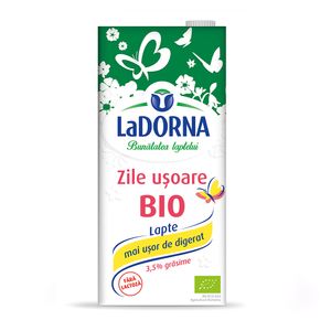 Lapte de vaca BIO fara lactoza LaDorna, 3.5% grasime, 1 l