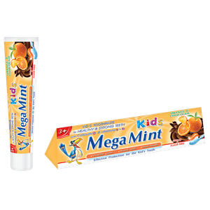 Pasta de dinti Mega Mint, pentru copii, aroma de ciocolata si portocale, 50 ml