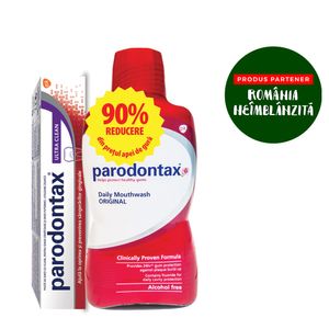 Pasta de dinti Parodontax Ultra Clean, 75 ml + apa de gura, 0.5 l