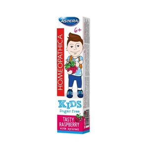 Pasta de dinti homeopatica Astera Kids, pentru copii peste 6 ani, aroma de zmeura, 50 ml