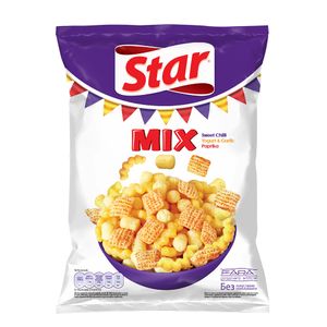 Snacks Star mix mov cu aroma de ardei, paprika, iaurt si usturoi, 90 g