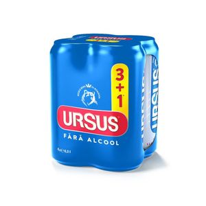 Bere blonda fara alcool Ursus, 4 x 0.5 l