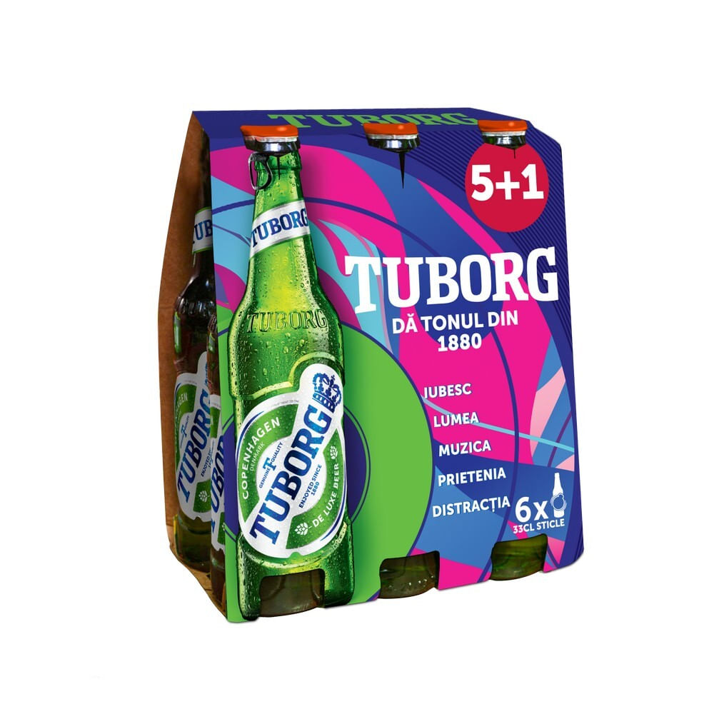 Good feeling Rich man Fumble Tuborg | Bere blonda Tuborg, 6 x 0.33 l Auchan Online