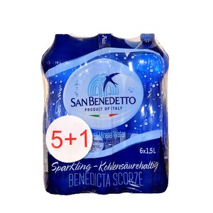 Apa carbogazoasa minerala San Benedetto, 6 x 1.5 l