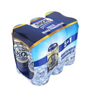 Bere blonda nepasteurizata Skol, 6 x 0.5 l