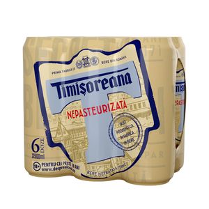 Bere blonda nepasteurizata Timisoreana, 6 x 0.5 l