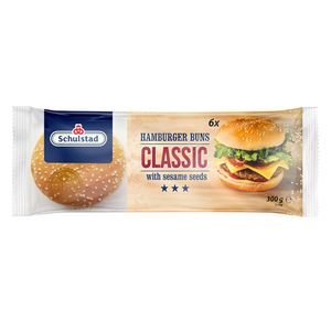 Chifla pentru hamburger Schulstad cu susan, 6 x 50 g