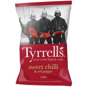 Chipsuri cu ardei si piper rosu Tyrrells, 150 g