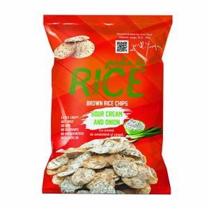 Chipsuri din orez brun cu smantana si ceapa Jardin du Rice, 50 g