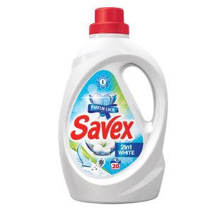 Detergent lichid de rufe pentru rufe albe Savex 2 in 1,  1.3 l